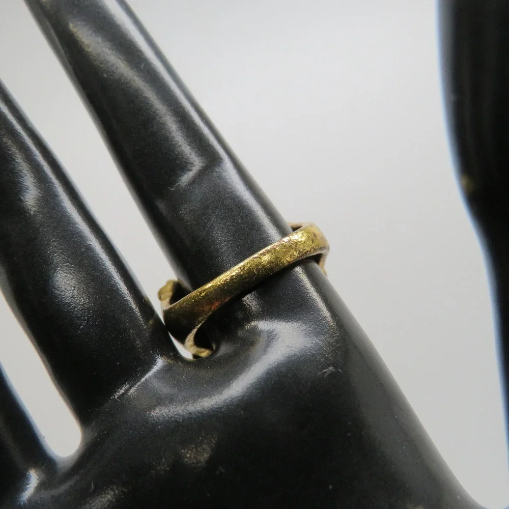 Vintage Gold Tone Rose Floral Cocktail Ring Amber Stone Rhinestone Size 9